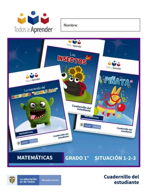 Matemáticas Grado 1 Cuadernillo del Estudiante. (Situación 1, 2 y 3)