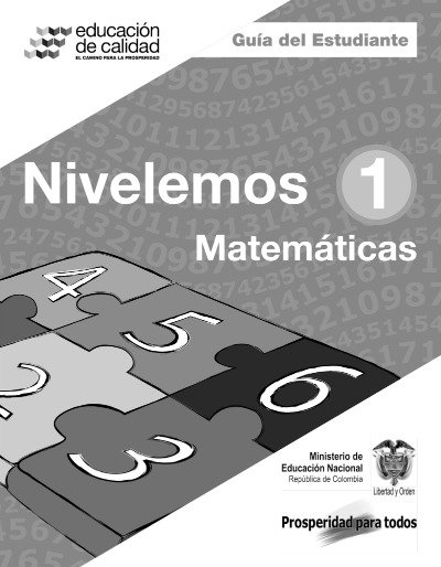 Matemáticas Grado 1 Nivelemos guía del estudiante