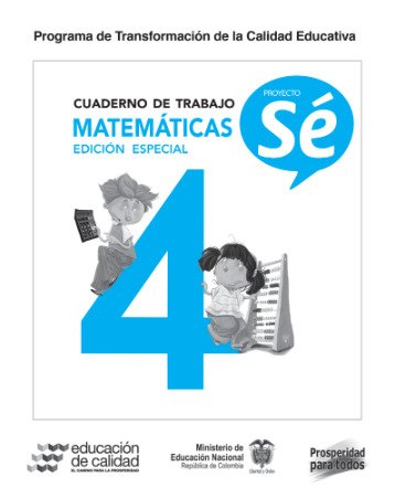 Cuaderno de trabajo matemáticas 4 proyecto sé
