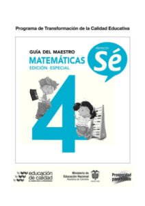 Guía del maestro matemáticas 4 proyecto sé